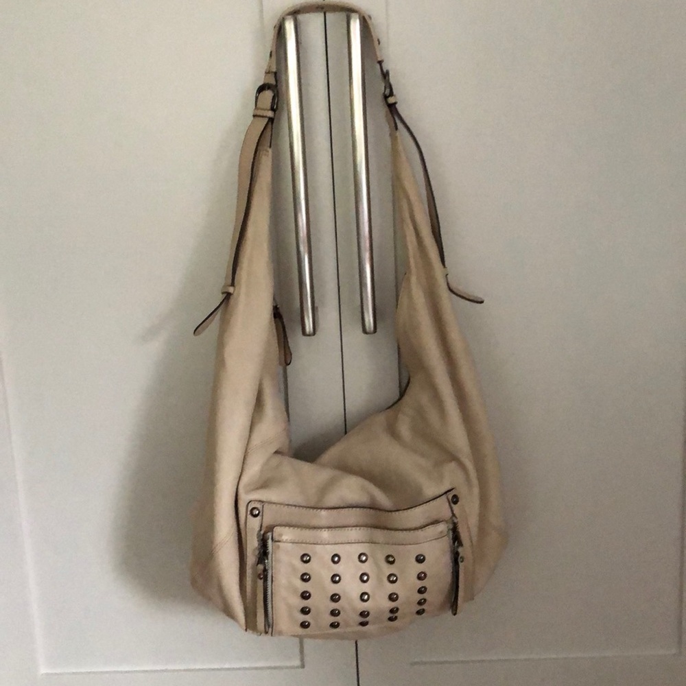 HYPE. Gorgeous soft leather hobo bag w/stud detail